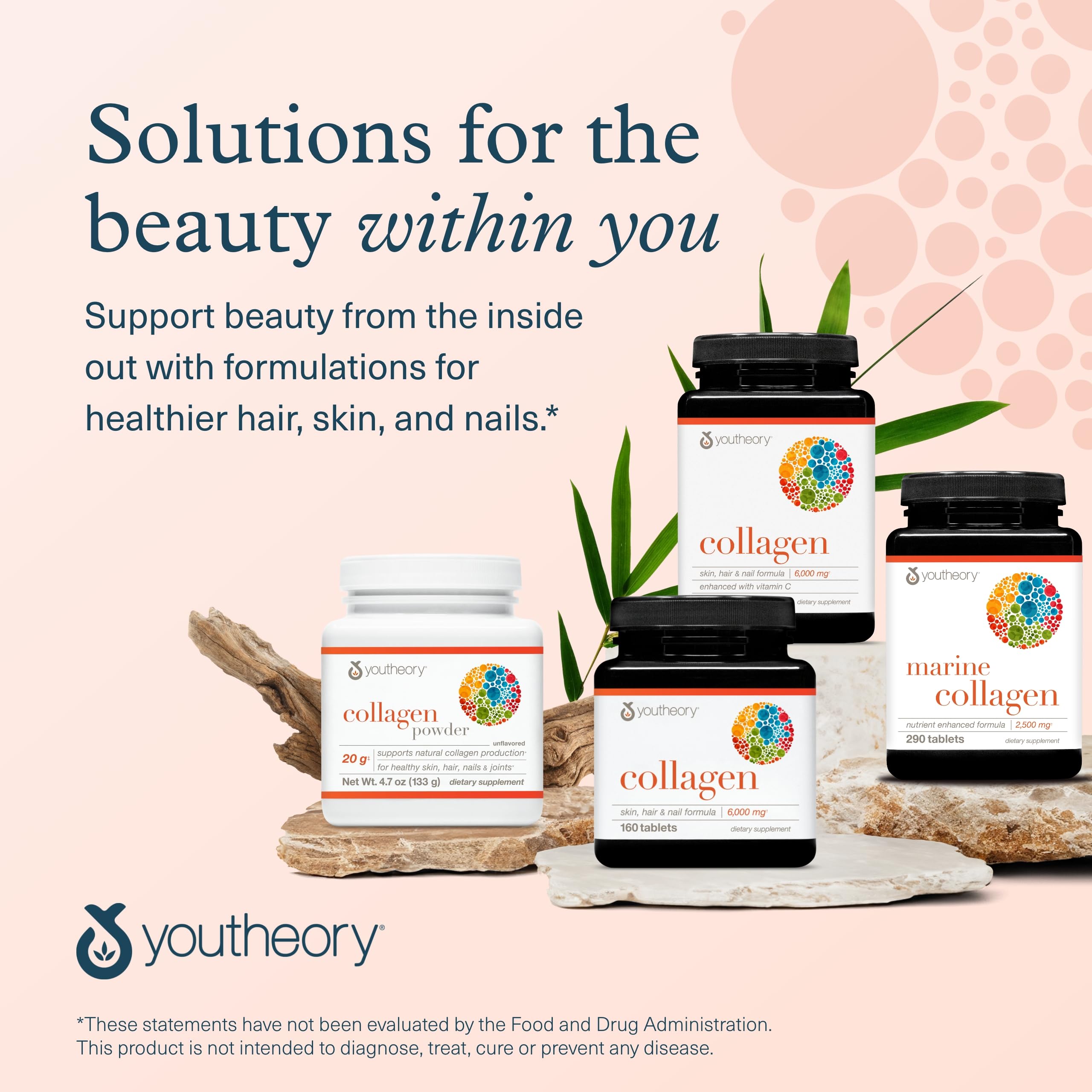 Youtheory Advanced Collagen - 6,000 mg Collagen with Vitamin C - for Hair, Skin & Nails* - Supplements for Women & Men - 290 Tablets